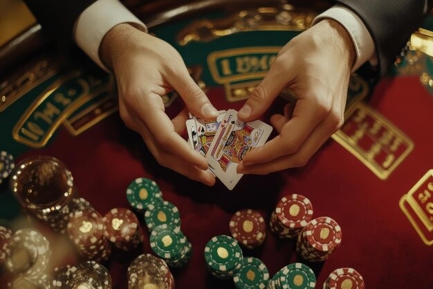studiobet Three Card Poker dealer hands with cards laid out for hand comparison